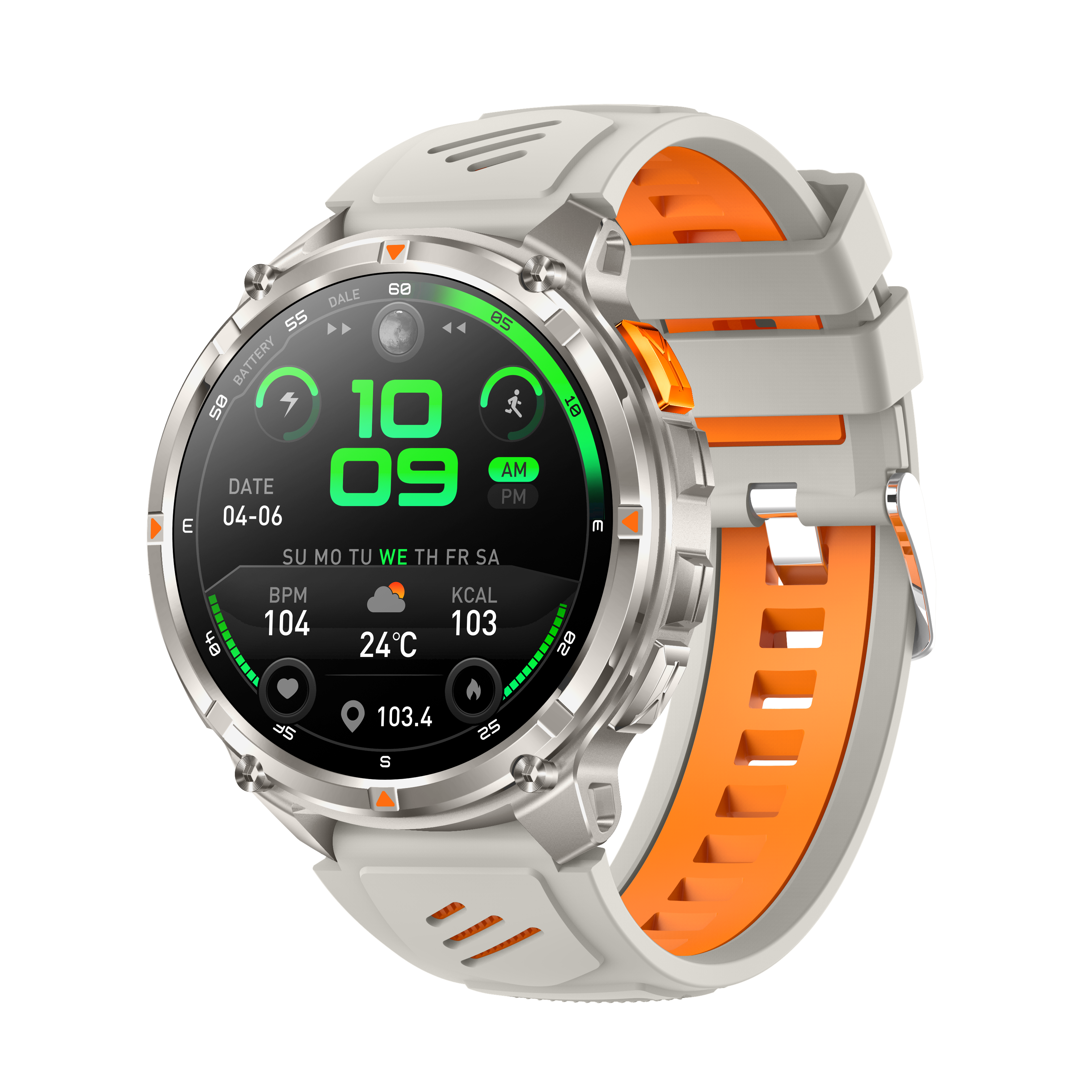 Silicone gris + orange