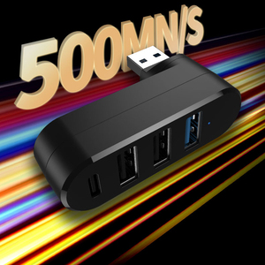 4合1 USB3.0 2.0集线器类型C 180度可旋转集线器USB多分离器电源适配器，用于PC电脑配件 - Product Image 6