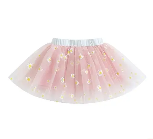 Personalizado bebé niños niña tutú falda estrella brillante floral patrón personalizado malla dulce niño niña princesa tutú falda