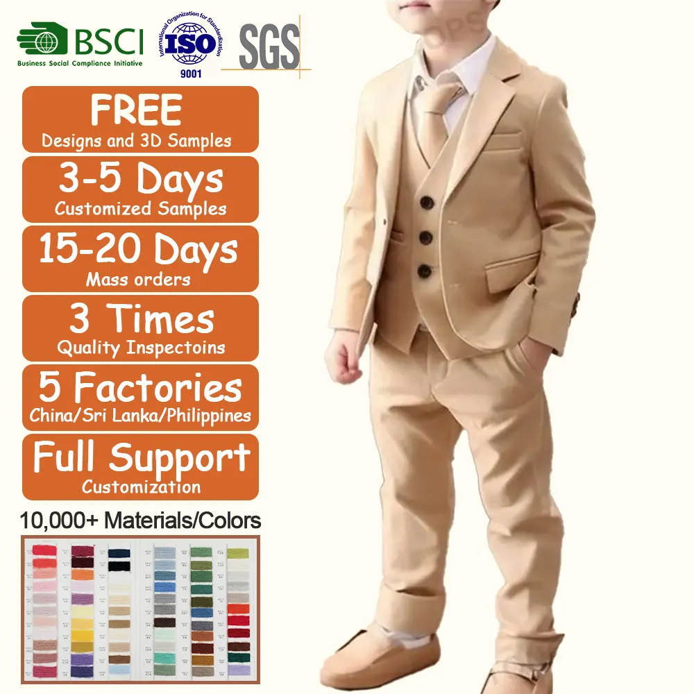 Abiti per neonato Costume cotone ragazzi abiti monopetto bambini blazer ragazzi abiti Set abbigliamento da sposa formale abbigliamento per bambini