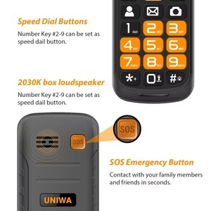 UNIWA V909T 4G Flip Telefone Dual Screen Único Nano Celular Grande Botão de Telefone Móvel para Idosos 2250mAh Russo Teclado