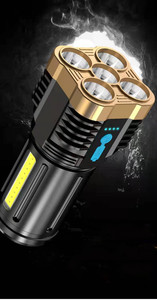 5 LED USB ricaricabile ABS torcia luce LED torcia elettrica 4 modalità faro Ultra luminosa torcia elettrica con luce laterale COB - Product Image 3