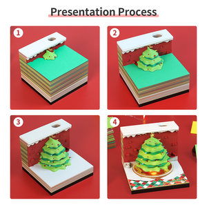 Ready to Ship <strong>Notepad</strong> <strong>Cube</strong> Diy <strong>Paper</strong> Craft Christmas Tree Gift Set Magic Notes Custom 3D <strong>Memo</strong> Pad for Dropshipping - Product Image 5