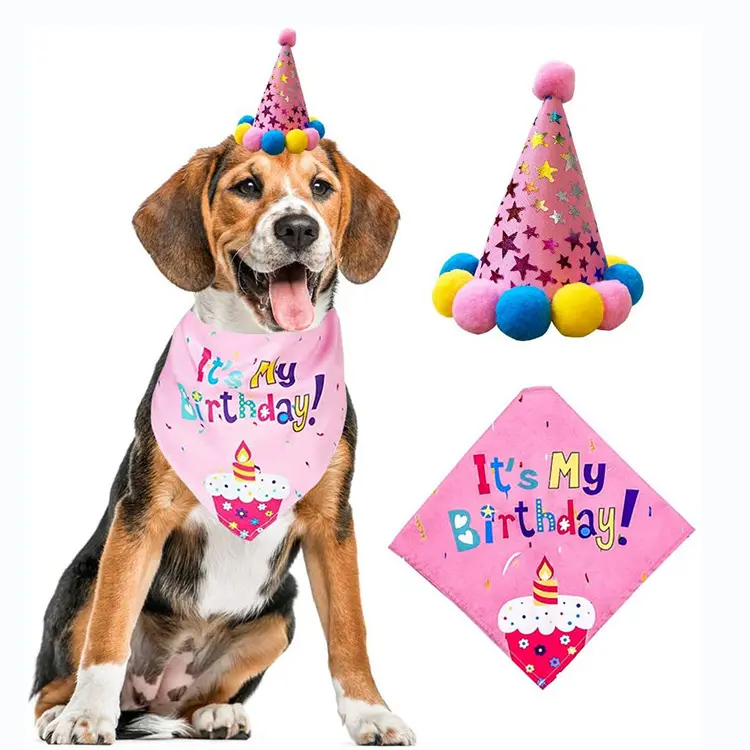 ペットパーティーデコレーションセット犬バンダナハットタイバルーン犬の誕生日バナーパーティー用品