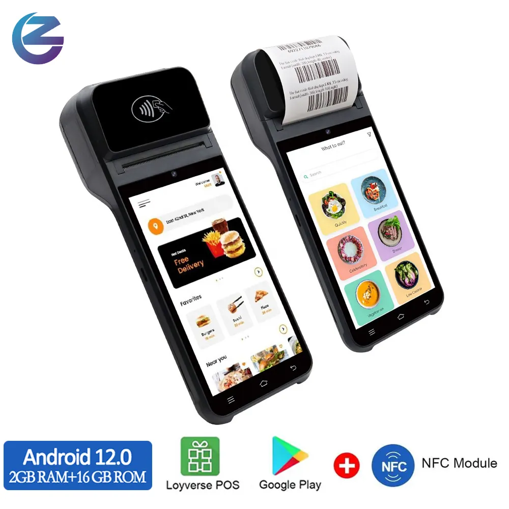 Z92 android 12.0 terminal lecteur carte pos portable windows mobile pos terminal empreinte digitale industrie android pda pos