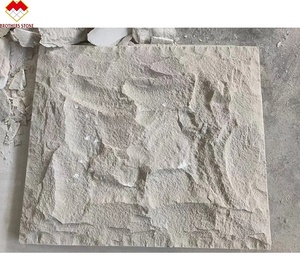 Yüksek kaliteli dış villa portekizce Moca krem bej sarı kireçtaşı duvar kaplama bölünmüş yüz kireçtaşı duvar kaplama