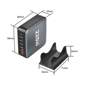 220W Gan 4 port C tipi <span class=keywords><strong>2</strong></span> port USB hızlı şarj masaüstü evrensel fiş için Laptop telefon yüksek güç şarj için anahtarı