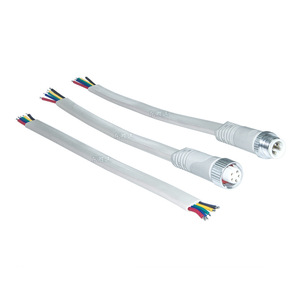 M12 Metal düz LED aydınlatma kablosu 5 çekirdek 3*0.3/2*0.75 su geçirmez fiş tel ile IP67 konektörü bakır kontak malzemesi - Product Image 2