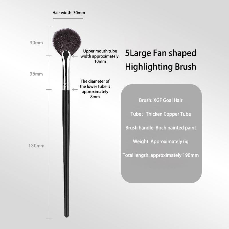 5 pinceaux de mise en évidence à grand ventilateur