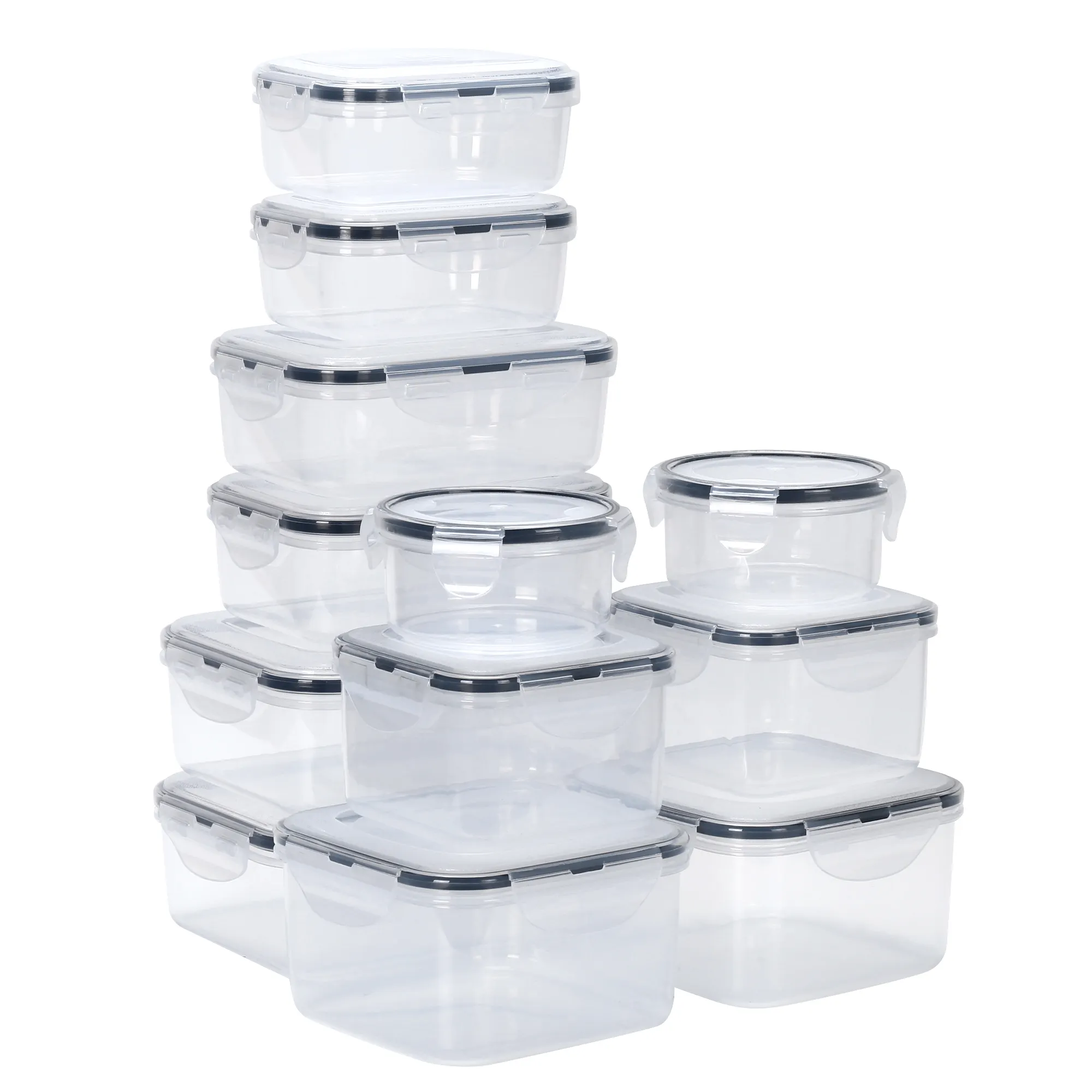 20 pacchi dispensa e organizzazione di cucina contenitori per alimenti contenitori scatola Organizer Set di contenitori per pasti in plastica