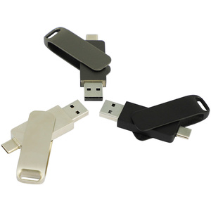 カスタムメタルデュアルポートUSB 2.0 3.0タイプC Pendrive 2 in 1ペンドライブメモリースティックUSB-C付き16GB 32GB 64GB OTG USBフラッシュドライブ - Product Image 3