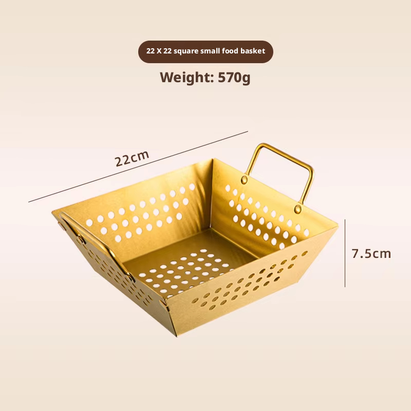 22*22cm fruit basket-gold