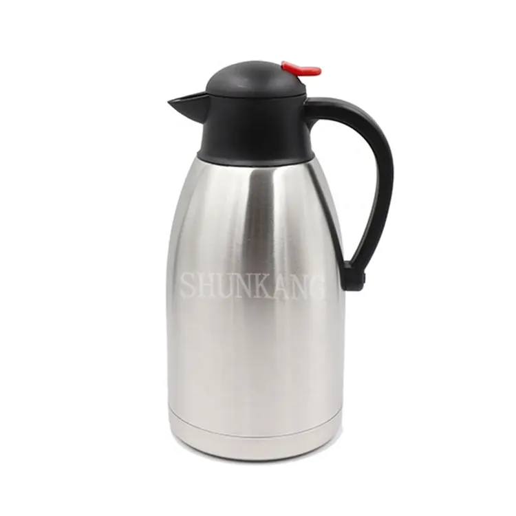 Carafe isotherme 2 l en acier inoxydable, Thermos, contenant isolé sous vide, conserve la chaleur, bonne qualité, pour boissons chaudes, Carafe