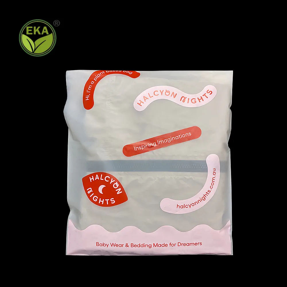 Cornstarch materials garment packaging bags biodegradable pouch compostable bags for clothes