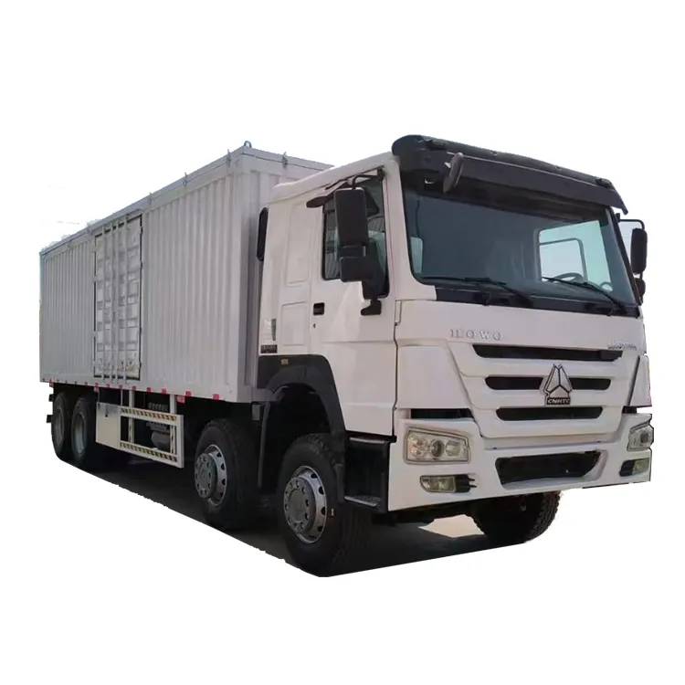 Kullanılan SINOTRUK HOWO 6x4 8X4 371 375HP 30 40T konteyner VAN kamyon kargo kamyonu