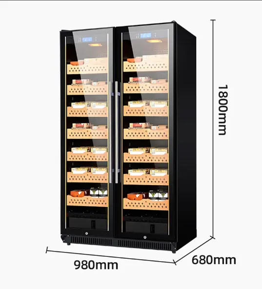 Humidor per armadietto per sigari a doppia porta di alta qualità