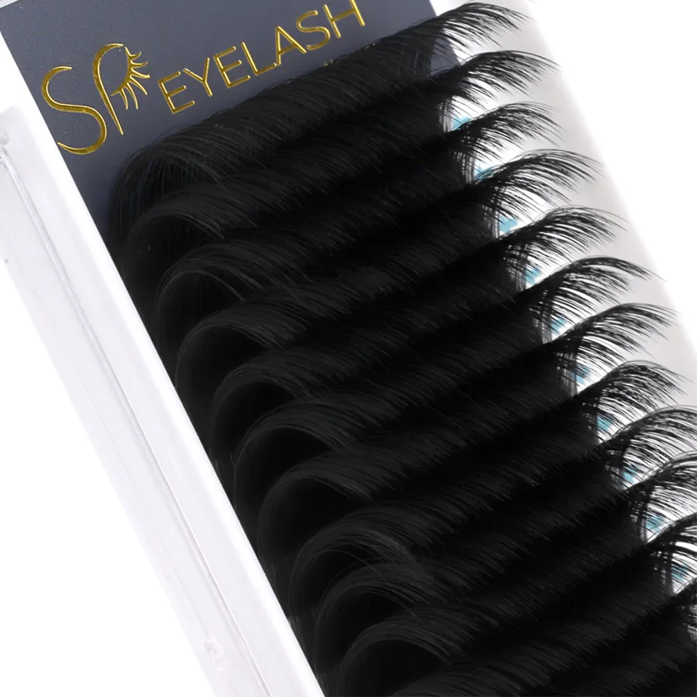 SP EYELASH Cachemira negra mate suave 5-25mm longitud 0,05mm 0,07mm suministros de extensión de pestañas bandejas de volumen ventilador fácil coreano Faux Mink