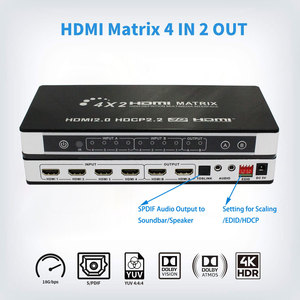 4k x 2K 30Hz 3D Hdmi Switch Splitter 2 Entradas 4 Salidas 2 In 4 Out Ultra Hd 4K Hdmi Matrix 2x4 Con Control Remoto