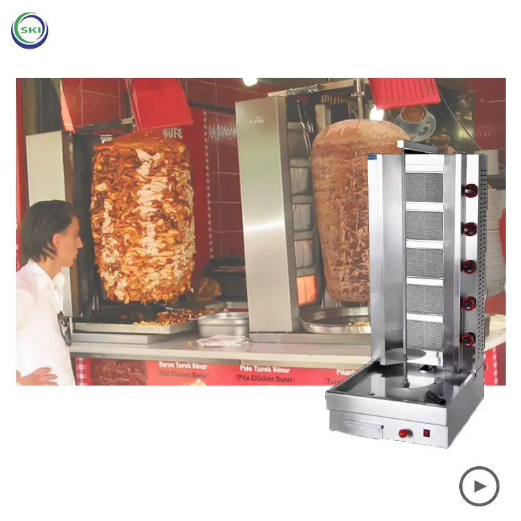 Máquina automática de Kebab portátil, máquina para hacer barbacoas, mesas, Shawarma, máquina para cortar Kebab