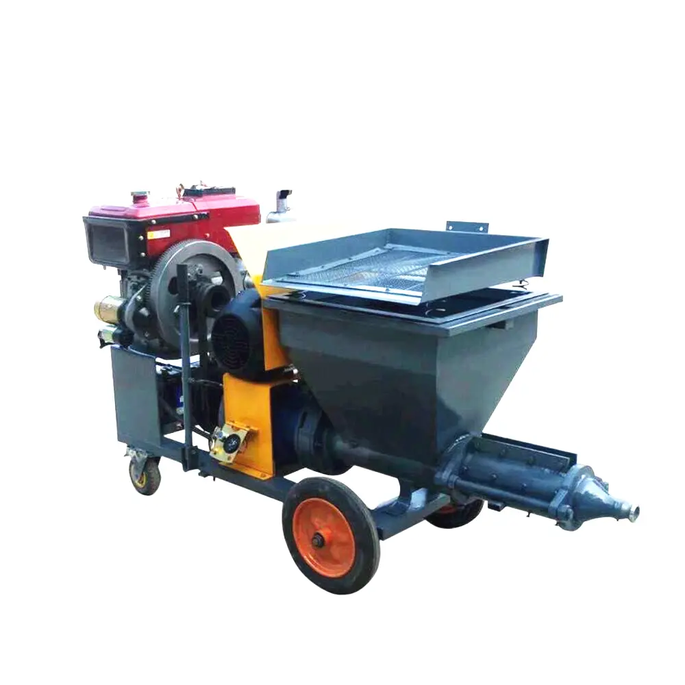 BRZZ آلة رش الملاط، آلة صب الديزل HC380، آلة طلاء الإسمنت ورش الطين مع أنبوب 10 متر بسعر المصنع