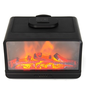 Latest New Design Flame Fireplace Aroma <strong>Diffuser</strong> Air <strong>Humidifier</strong> Essential Oil 300ml Warm Breathing Light <strong>With</strong> <strong>Timer</strong> 2H/4H - Product Image 1
