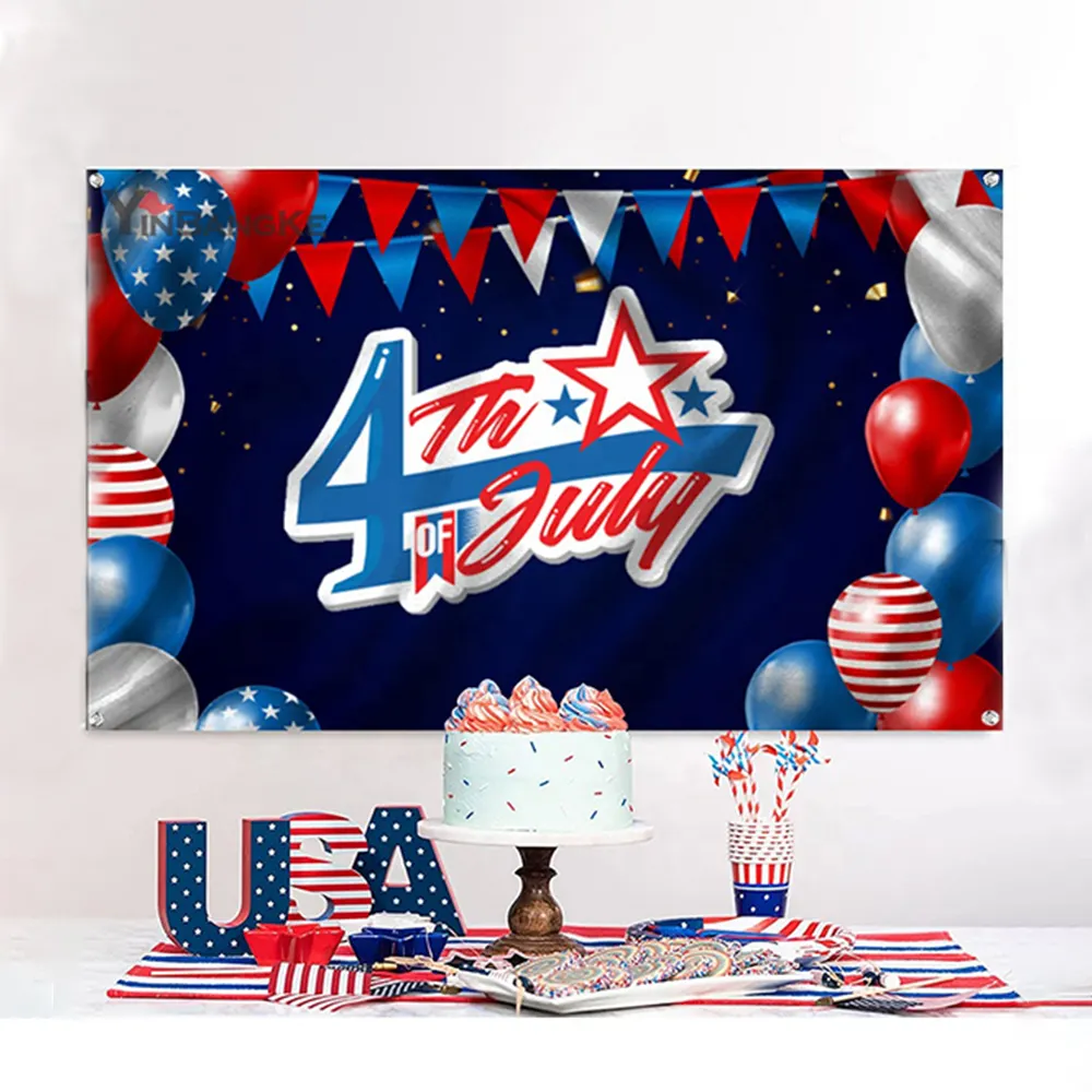 Best Verkopende 3ft * 5ft Met 4 Grommets Usa Party Indepen Deuk Day 4e Van July Decoraties Banner