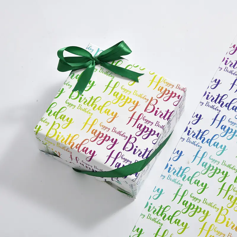 Mutlu doğum günü sarma kağıdı rulosu düğün çocuklar için doğum günü tatil bebek duş hediye Wrap kraft el işi kağıdı dekor hediyeler
