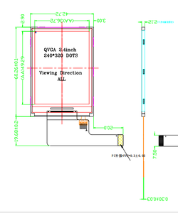 QVGA 2,4 Zoll IPS 240 X320 Auflösung 14 PIN SPI-Schnitts telle 2,4 "TFT LCD-Anzeige modul - Product Image 6