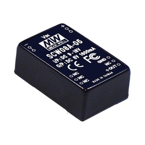 MEAN WELL SCW08A-05, EMI Filter, 9-18VDC <strong>Input</strong>, 5V/8W <strong>Output</strong>, <strong>DC</strong>-<strong>DC</strong> Converter, Industrial &amp; Instrumentation Applications - Product Image 2
