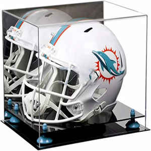 Transparent Wholesales <strong>Cube</strong> Full <strong>Size</strong> Acrylic Helmet Football case Stand for <strong>Display</strong>
