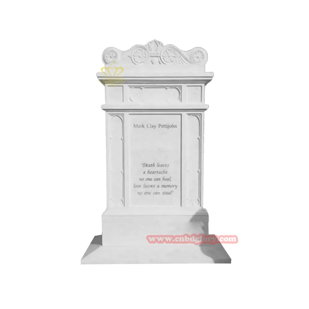 Monumento del cimitero e lapide in marmo bianco con scritta gratuita