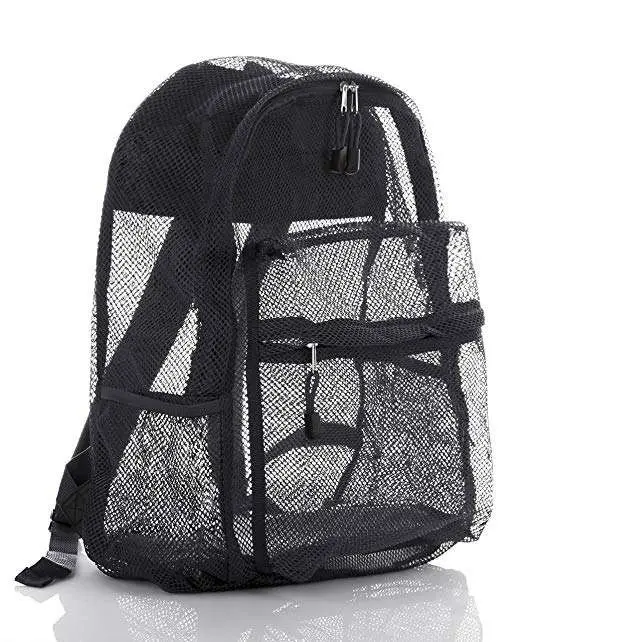 Mochila escolar transparente para exteriores, mochila escolar de malla para estudiantes universitarios, mochila escolar de malla, mochila informal de malla resistente, mochila escolar
