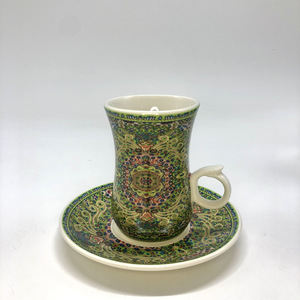 中東・トルコに輸出されるアフタヌーンティー用コーヒー & 紅茶用ファンタジーエキゾチックアラビアフラワーセラミックカップ