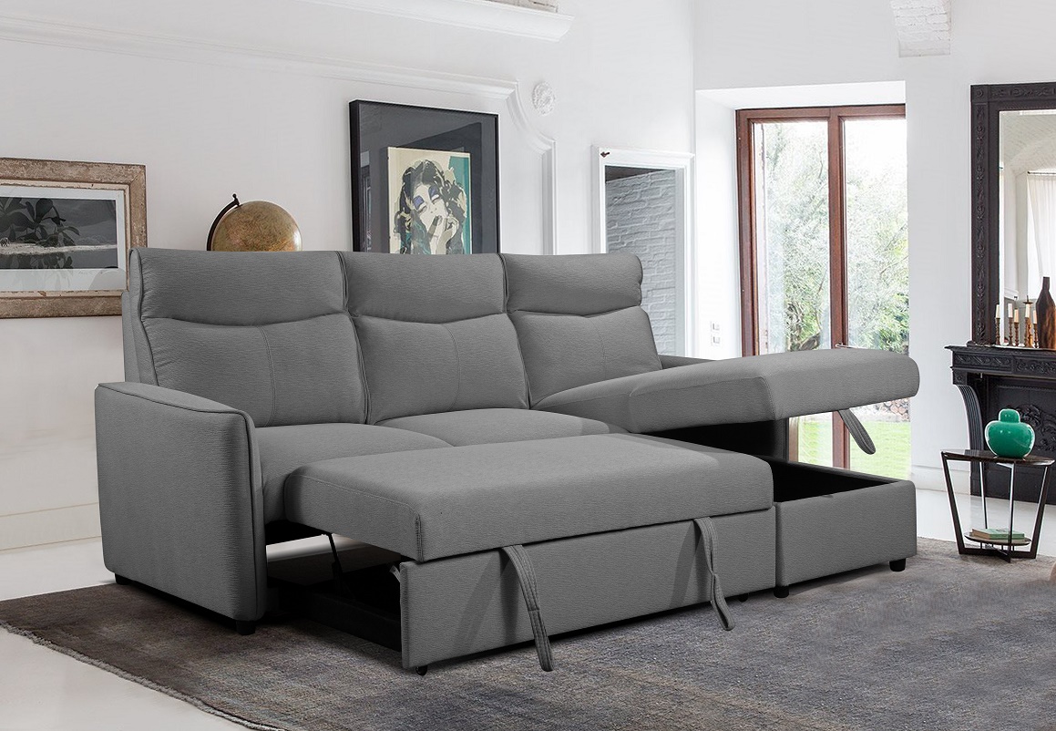Europe Modern Style USB 2 seater Sofa Bed Foldable sofas with pull out bed and storage box