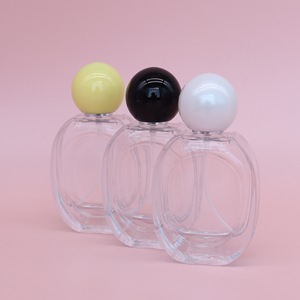 Custom Stock 30ml Luxury Empty <strong>Perfume</strong> Bottle <strong>Oval</strong> Round Transparent Glass <strong>Perfume</strong> Bottle With Colored Lid - Product Image 6