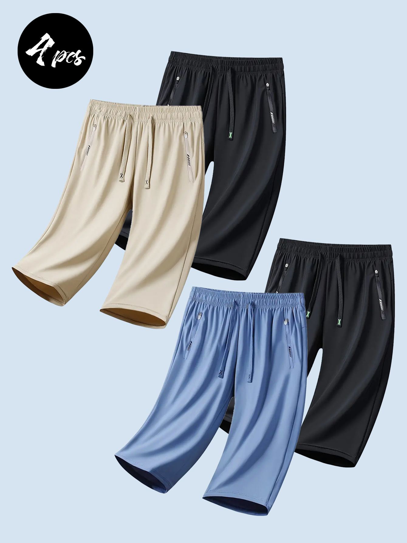 Noir + abricot + bleu clair