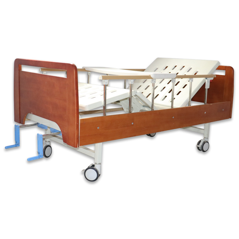 Integral punched single-crank nursing bed