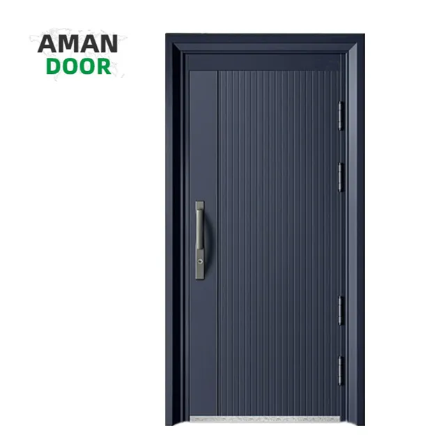 AMAN DOOR puerta de acero de seguridad diseño de puerta principal para Villa
