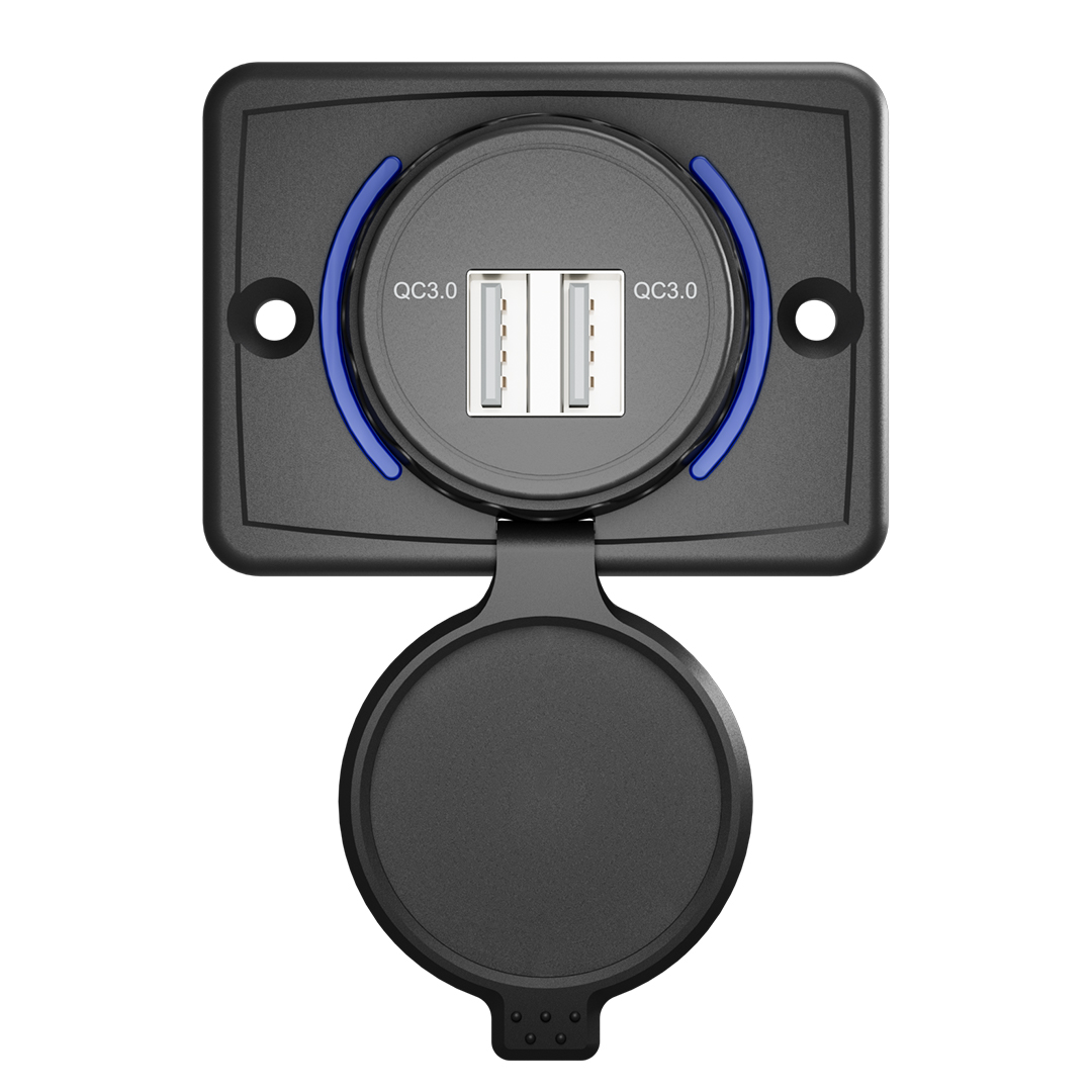 2 USB-A Double QC3.0 4 Couleurs LED