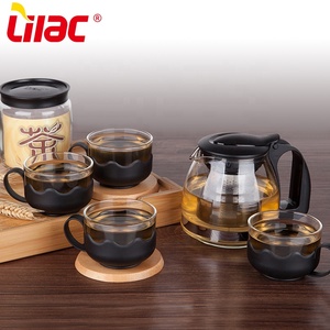 Lilac BSCI SGS LFGB 700ml+150ml*<strong>4</strong> Top Seller 6pcs Glass China Tea <strong>Cup</strong> Teapot Loose Leaf <strong>Small</strong> Tea <strong>Cup</strong> <strong>Set</strong> for Nuts - Product Image 1