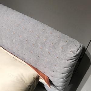 平面图设计服务室内装饰项目布艺床框架特大号最新设计师现代双人床 - Product Image 3