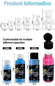 Khy DIY Tranh Đổ Violant Pre Hỗn Hợp Acryl Chất Lỏng Sơn DIY Nghệ Thuật Kit Nguồn Cung Cấp Acrylic Đổ Bạo Lộng Gấu Sơn Bộ - Product Image 3