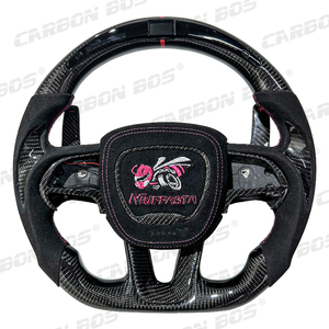 גלגל היגוי סיבי פחמן עם רקמה דבורה קטנה עבור מטען דודג 'קנטה כיסוי alcantara עבור 2010 srt 2023 חדש - Product Image 2