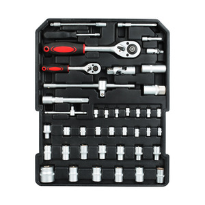 187-Piece Home <strong>Tool</strong> <strong>Kit</strong>, Portable Aluminum Case <strong>Tool</strong> Set with Retractable Handle, Ratchet &amp; Open-End Wrenches - Product Image 2