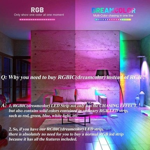 Chasing Effect RGBIC <strong>Dream</strong> Color 12V 5m 10m Magic Rainbow Music Sync Smart Dreamcolor <strong>LED</strong> Strip Light Kit - Product Image 2
