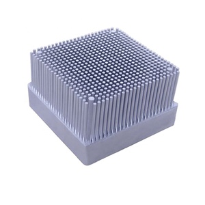 Custom 128mm Square Aluminum Alloy <strong>CPU</strong> Lamp Heatsink Round Pin Fin Cold Forging With Anodized Surface Treatment for <strong>Computers</strong> - Product Image 1