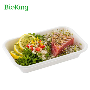 Bioking กล่องอาหารกลางวันแบบใช้แล้วทิ้งย่อยสลายได้ทางชีวภาพภาชนะใส่อาหารใยอ้อยชามสลัดทรงสี่เหลี่ยมสำหรับเก็บชานอ้อย - Product Image 1
