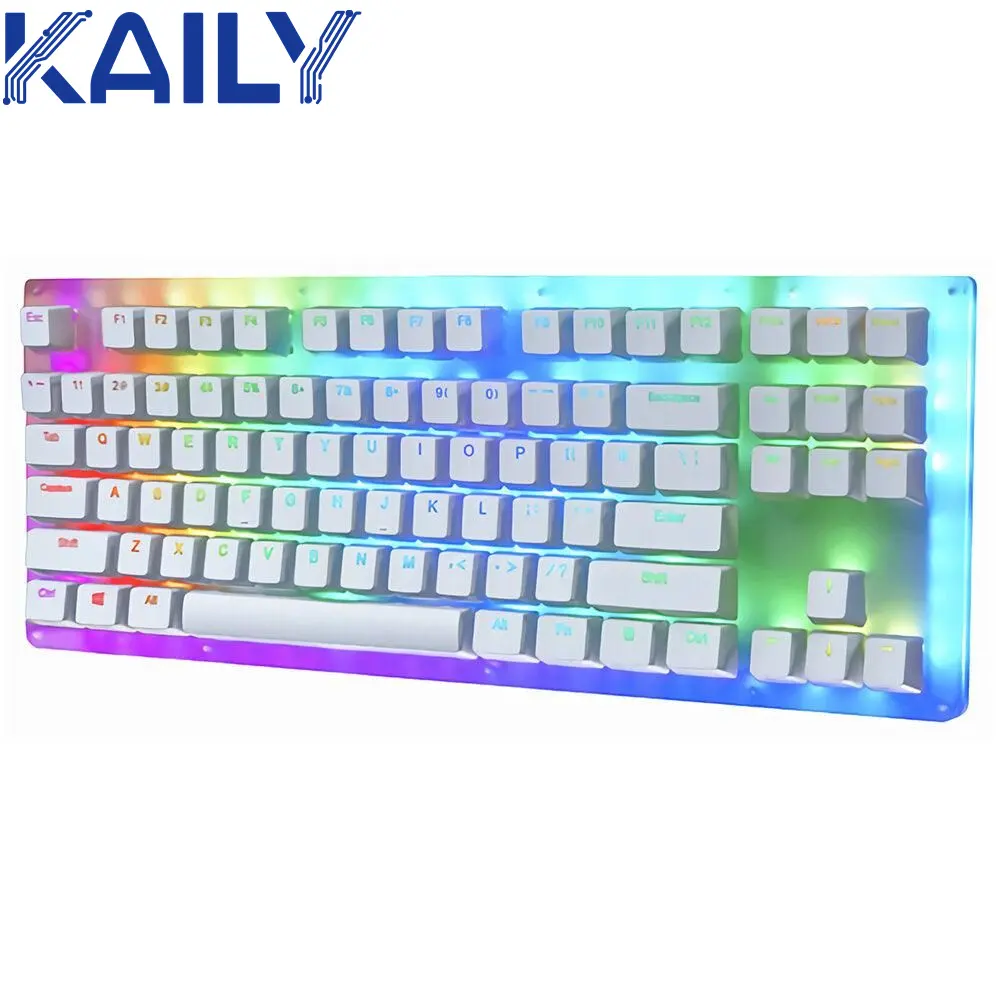 제조 OEM 도박 조명된 키보드 주입 형 2 색깔 keycap 형