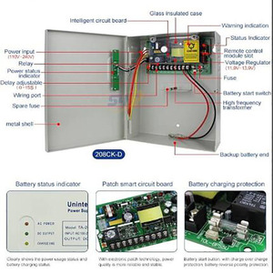 DC 12V controllo accessi interruttore di alimentazione 5A uscita AC110V-240V ingresso fonte di alimentazione adattatore fornitore per sistema di videocitofono - Product Image 5