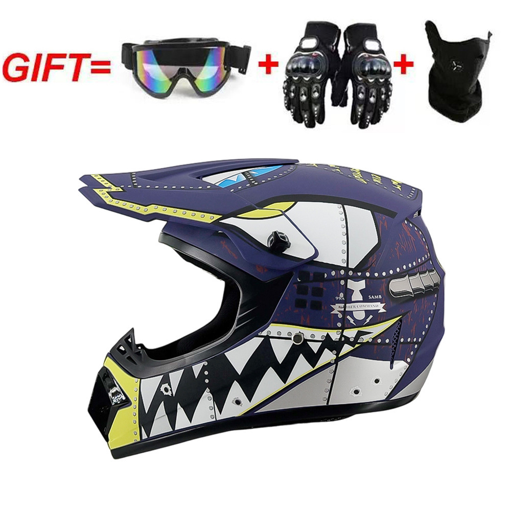 Guantes de máscara de gafas estilo tiburón morado mate